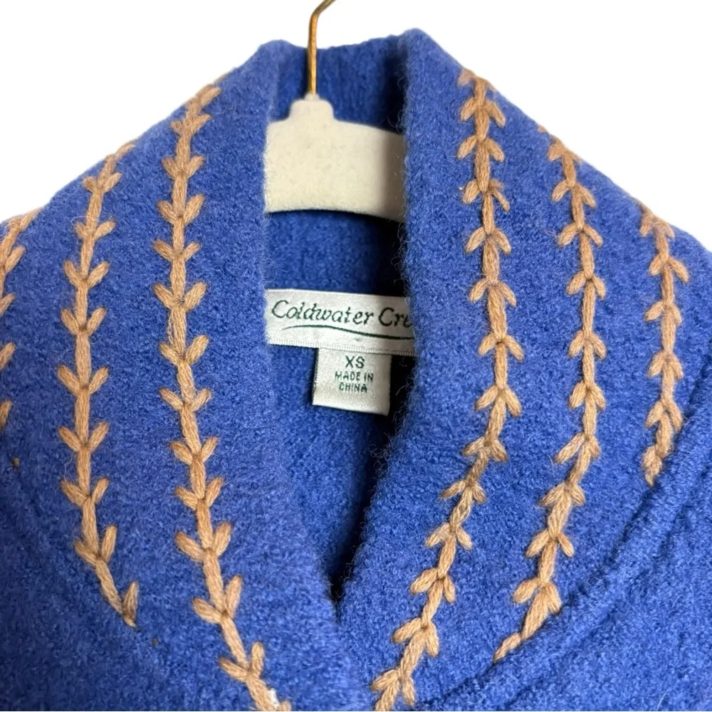 Coldwater Creek Boiled Wool Southwest Boho Western Concho‎ Lined Jacket Size XS